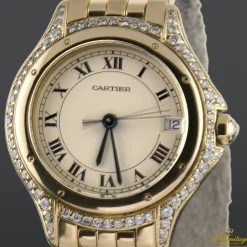 CARTIER Cougar oro amarillo y diamantes cuarzo señora 26mm