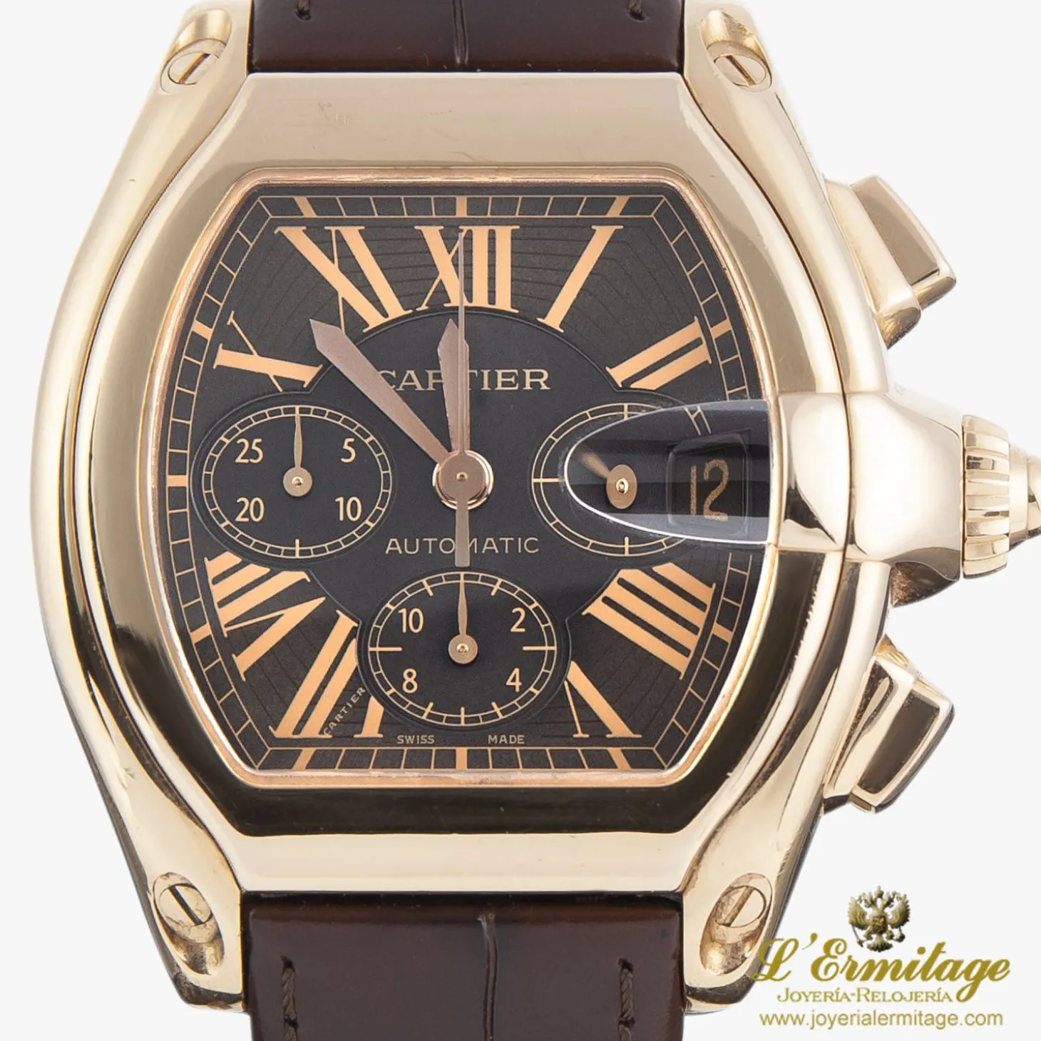CARTIER Roadster oro rosa chronometer automático caballero.