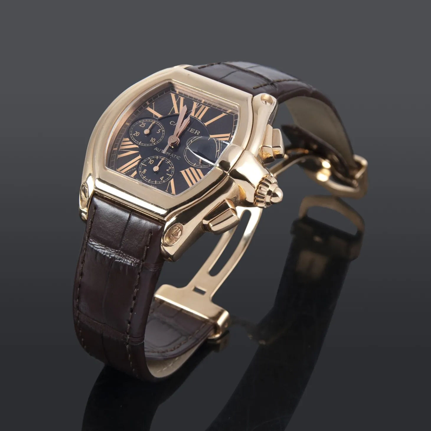 CARTIER Roadster oro rosa chronometer automático caballero.