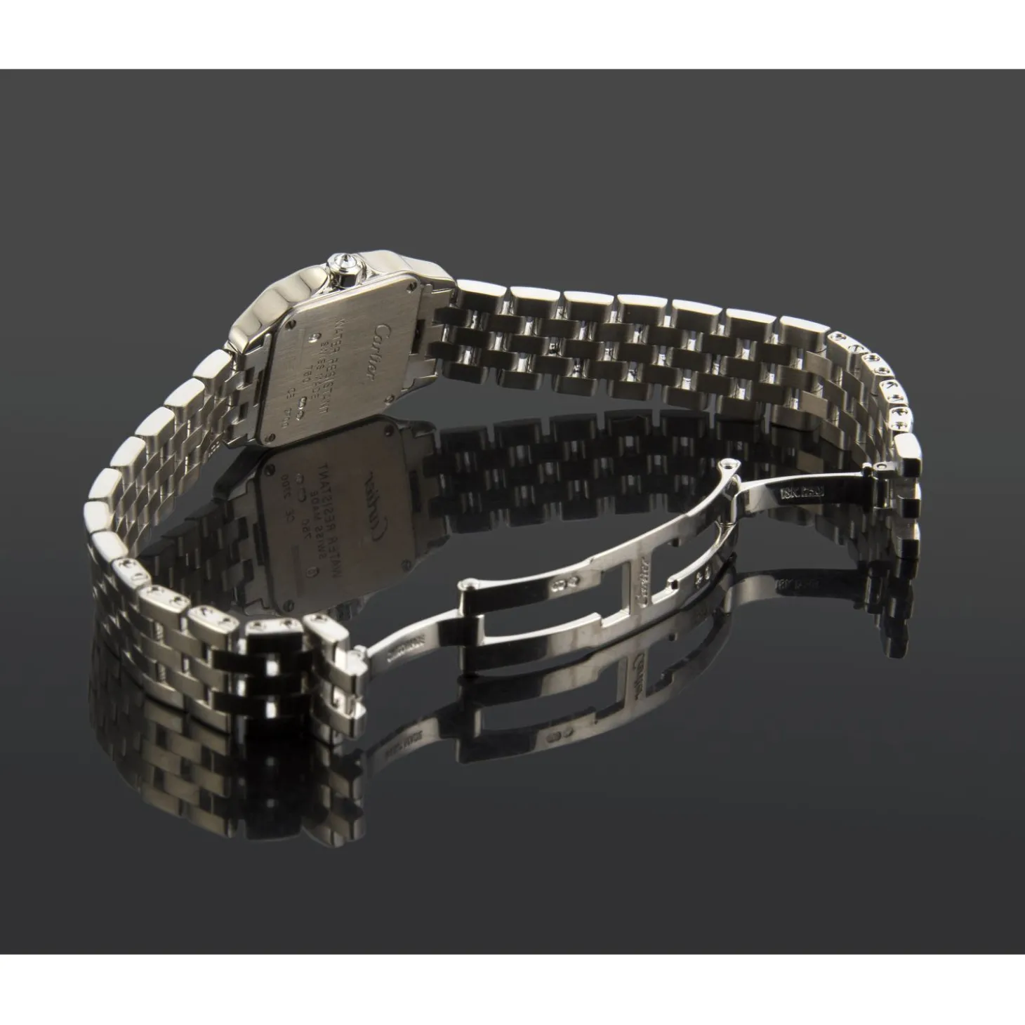 CARTIER Santos demoiselle oro blanco y diamantes cuarzo señora