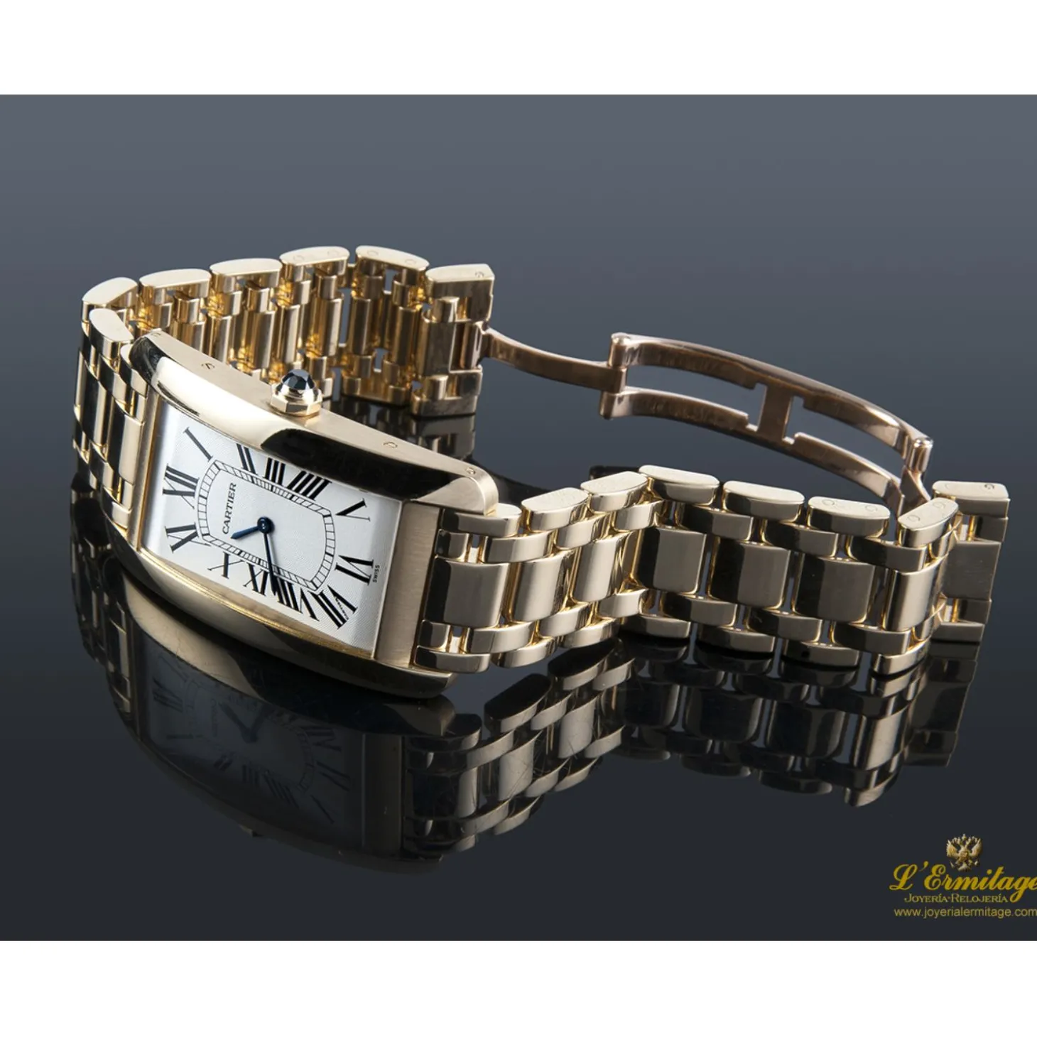 CARTIER Tank americaine oro amarillo cuerda manual caballero