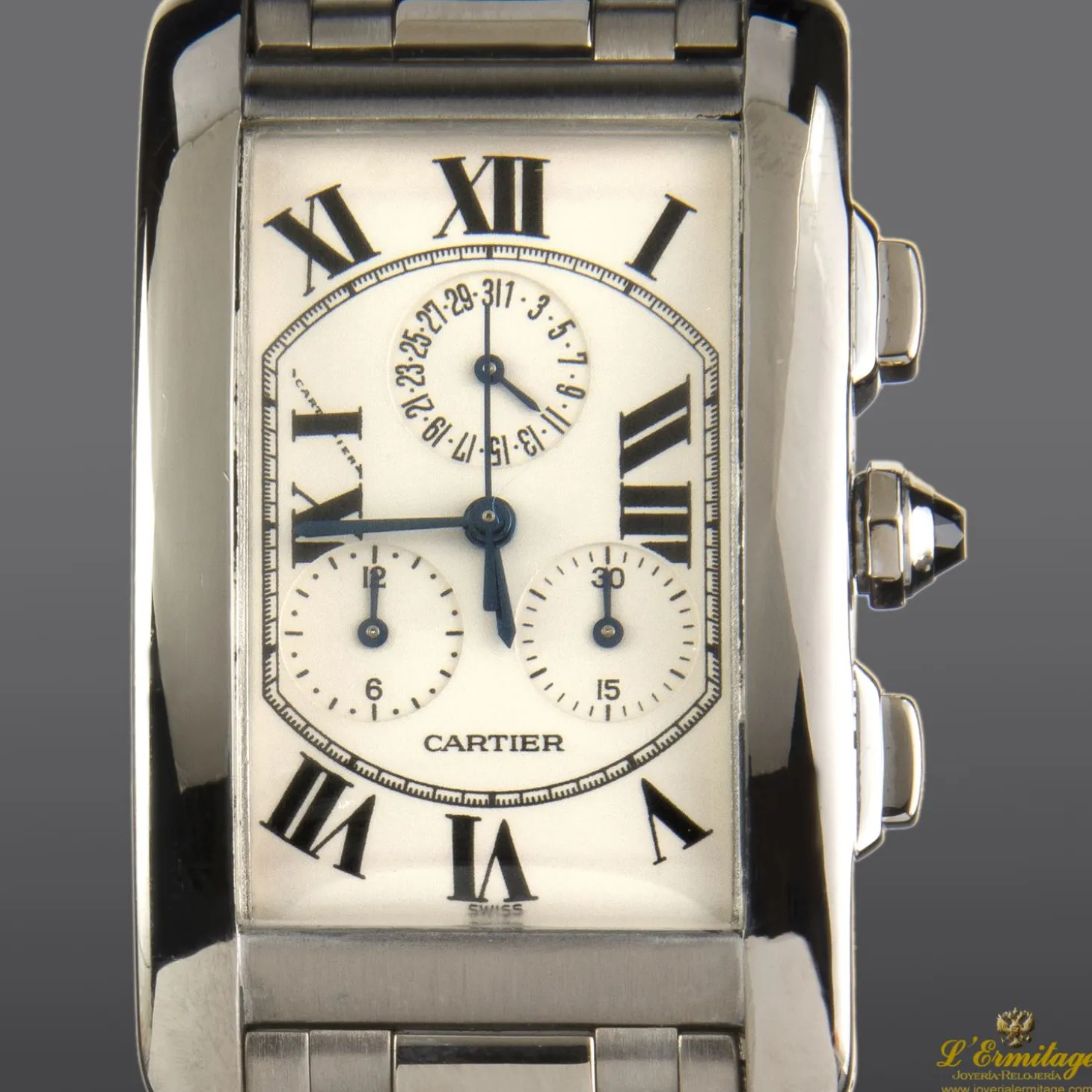CARTIER Tank americaine oro blanco chronoreflex