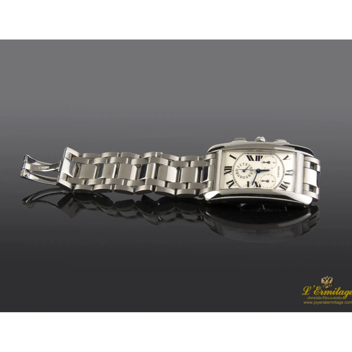 CARTIER Tank americaine oro blanco chronoreflex