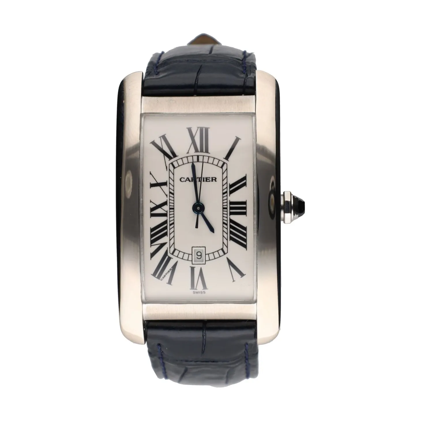 CARTIER Tank americano caballero oro blanco 27mm.