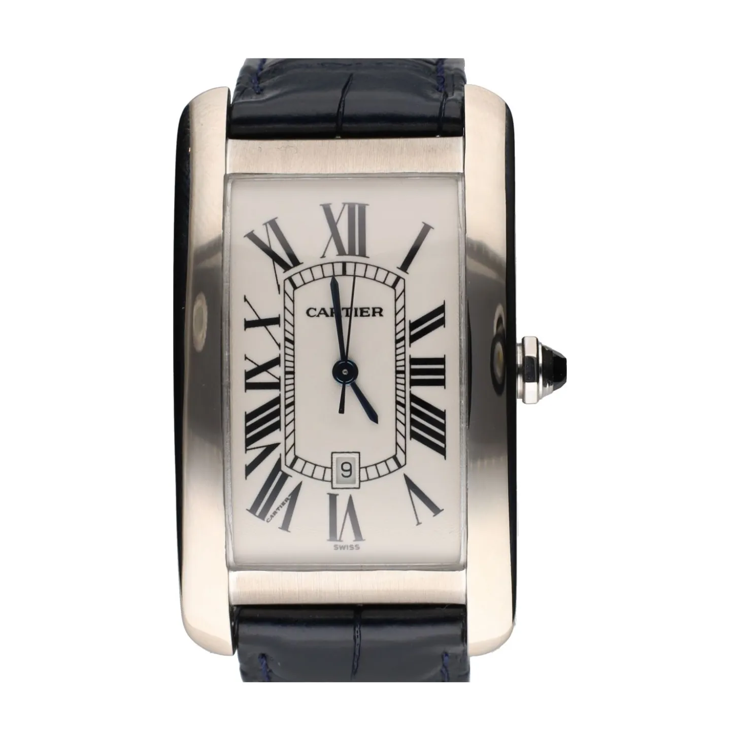 CARTIER Tank americano caballero oro blanco 27mm.