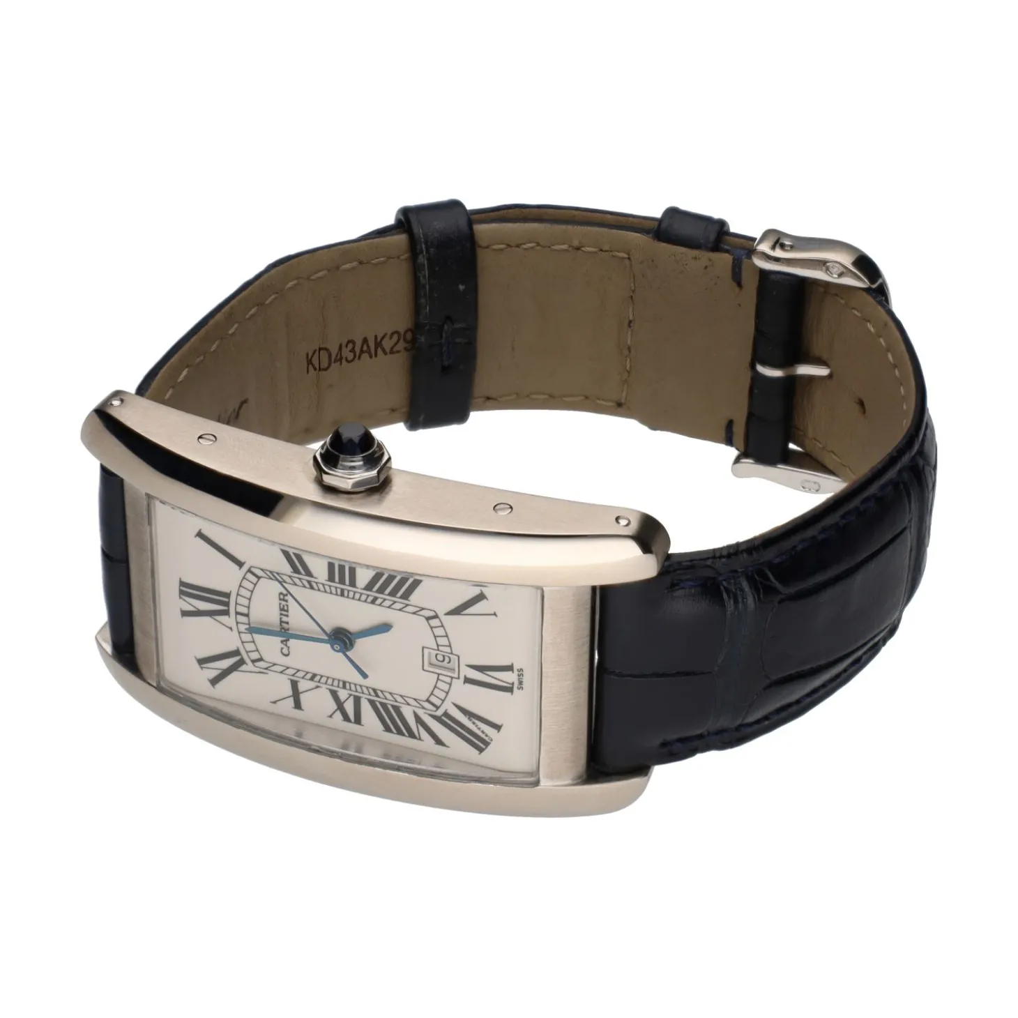 CARTIER Tank americano caballero oro blanco 27mm.
