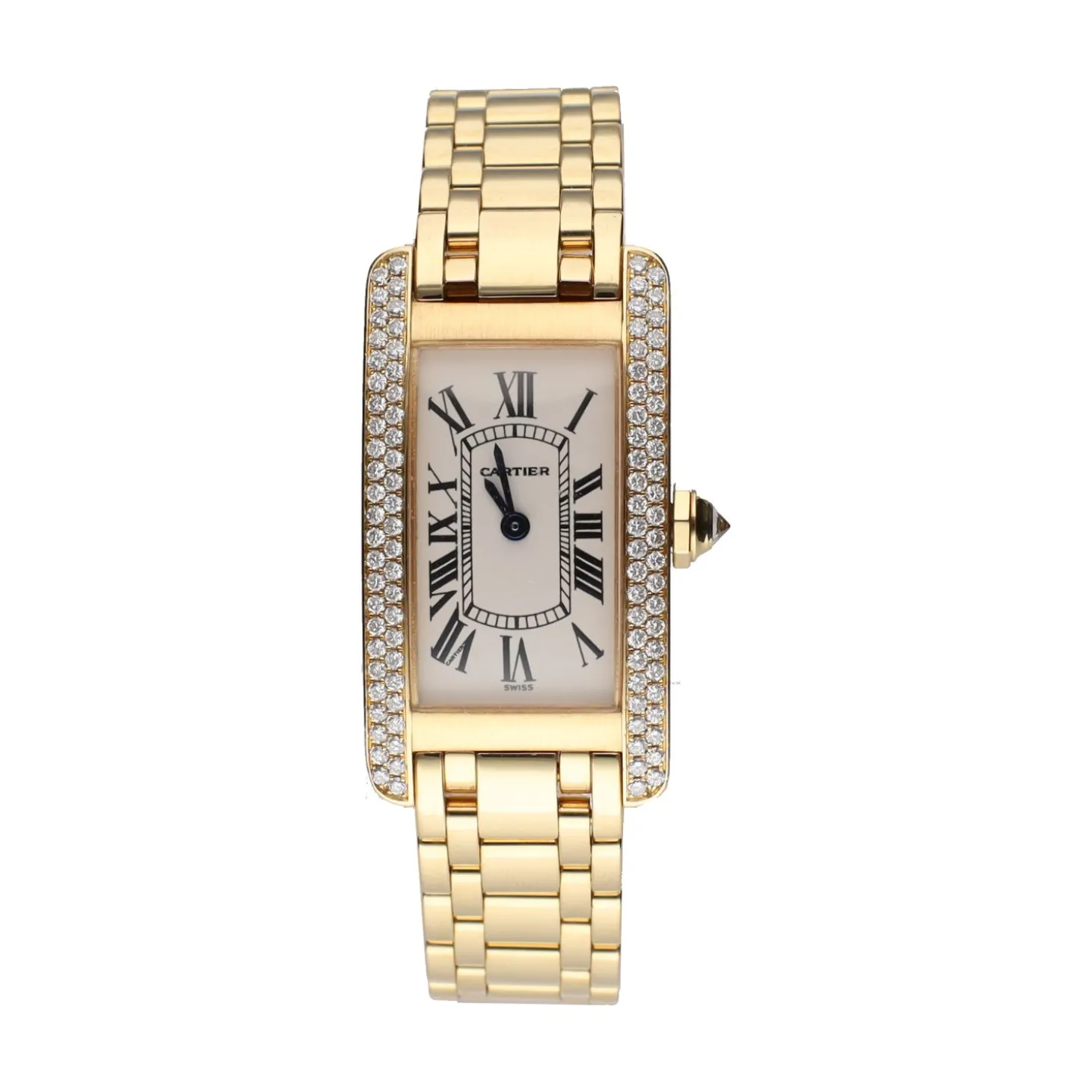 CARTIER Tank americano oro amarillo brillantes 19mm.