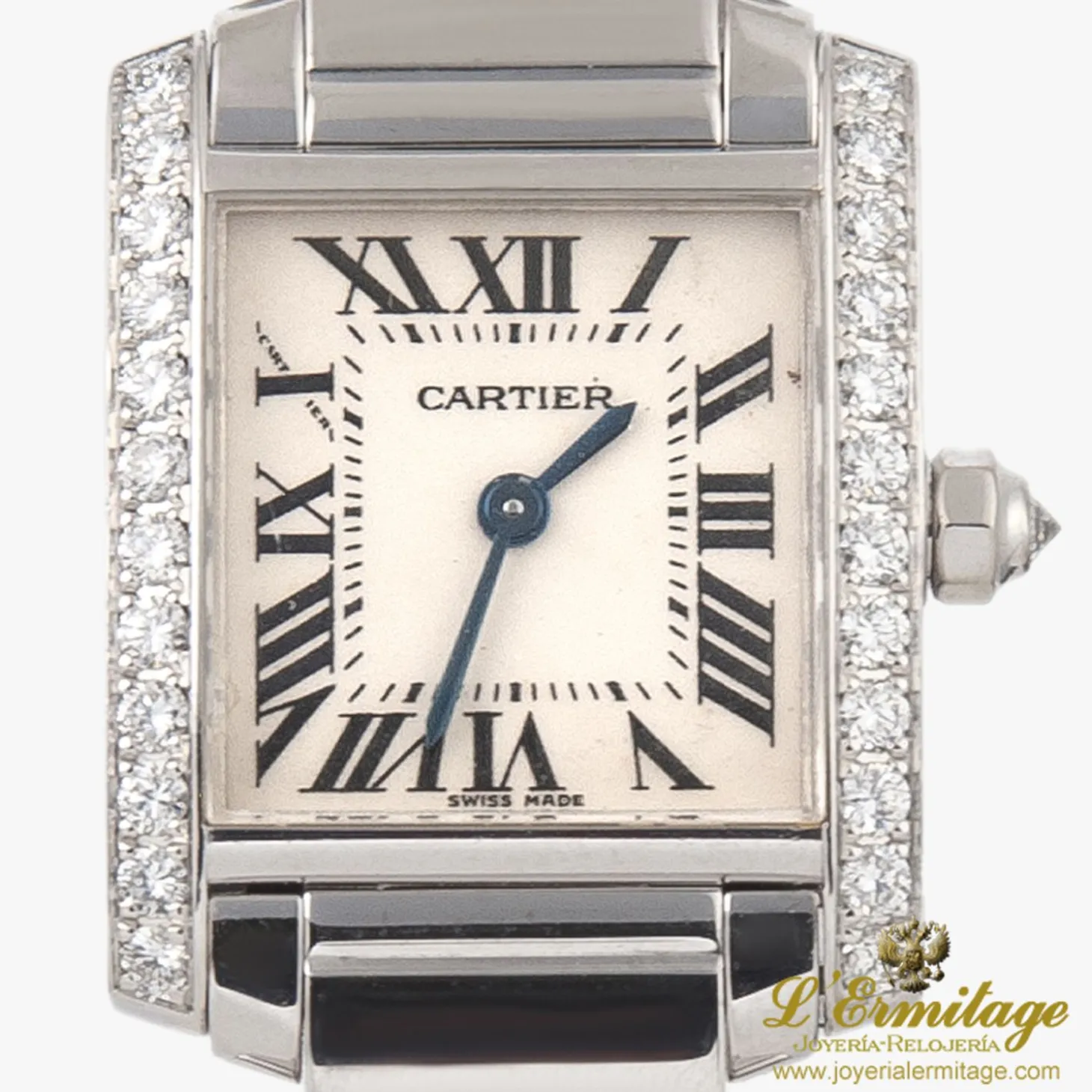 CARTIER Tank francaise oro blanco brillantes señora.