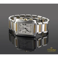 CARTIER Tank frances chrono acero y oro caballero.