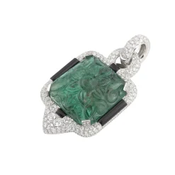 COLGANTES Colgante con esmeralda diamantes y ónice