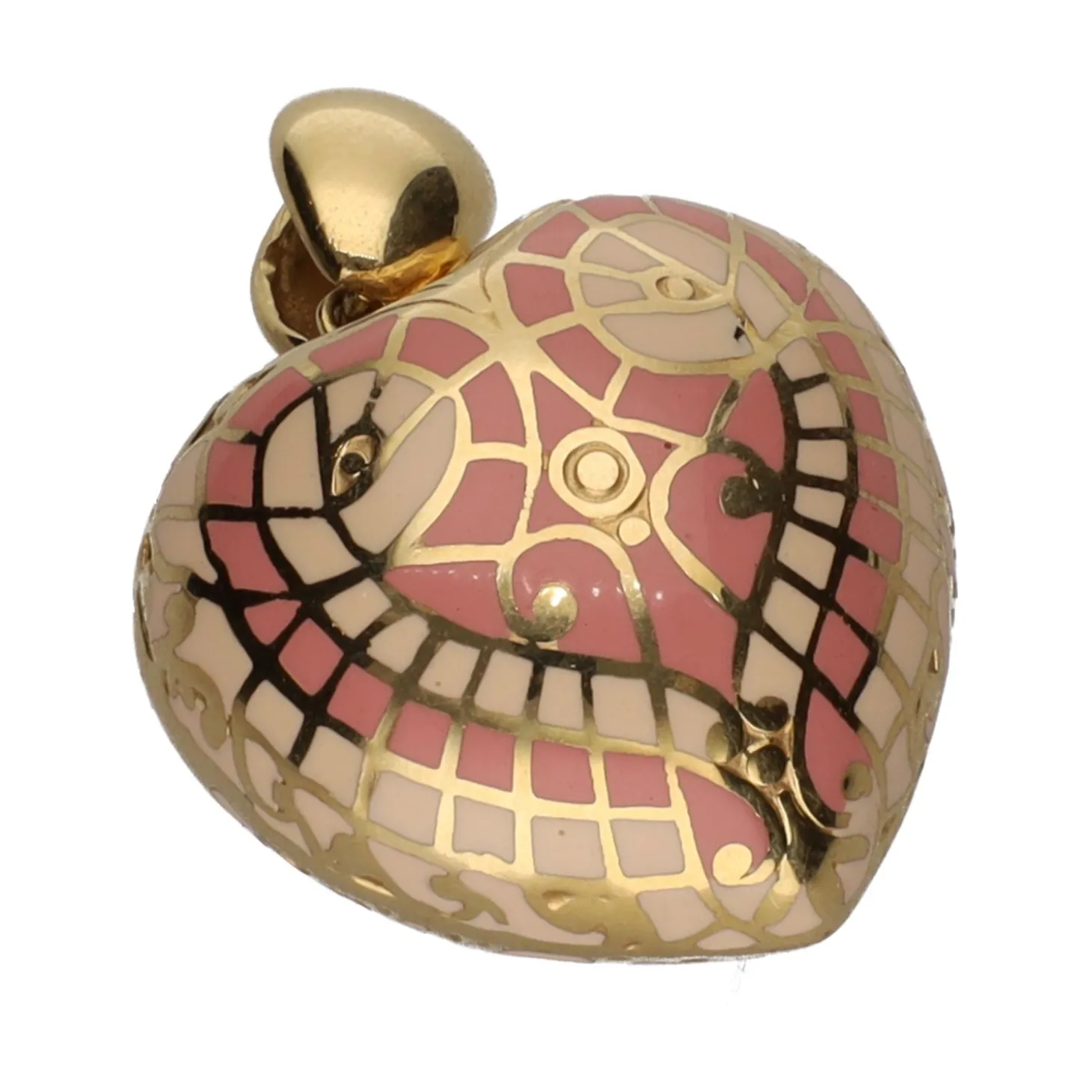 COLGANTES Colgante en forma de corazón en oro amarillo y esmalte.