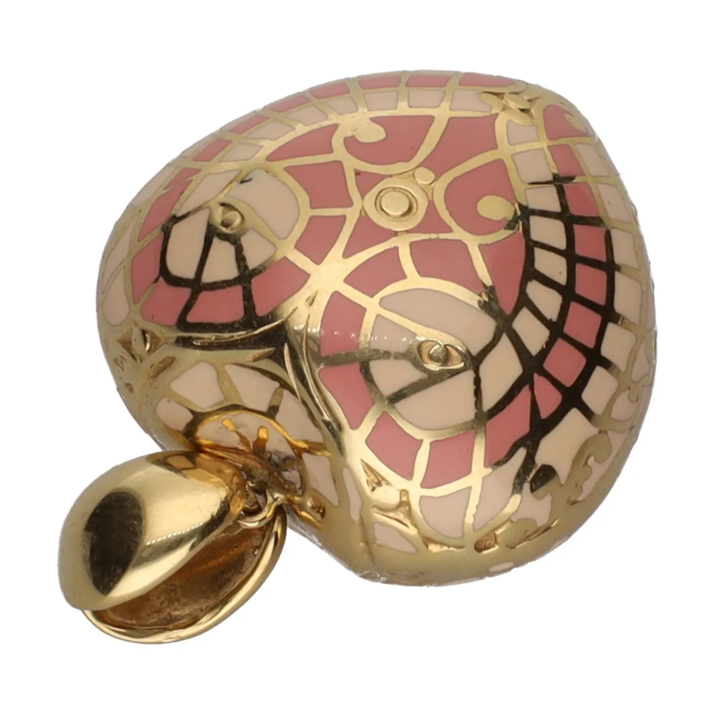 COLGANTES Colgante en forma de corazón en oro amarillo y esmalte.