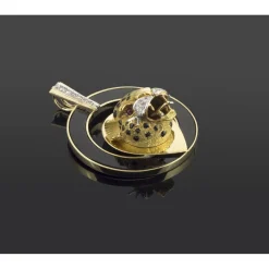 COLGANTES Colgante leopardo oro amarillo ónix