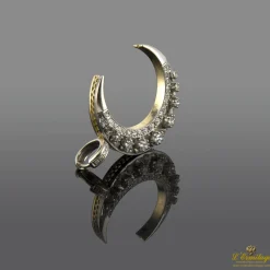 COLGANTES Colgante luna creciente oro amarillo oro blanco y diamantes
