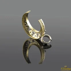 COLGANTES Colgante luna creciente oro amarillo oro blanco y diamantes