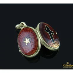COLGANTES Guardapelo oro amarillo y esmalte
