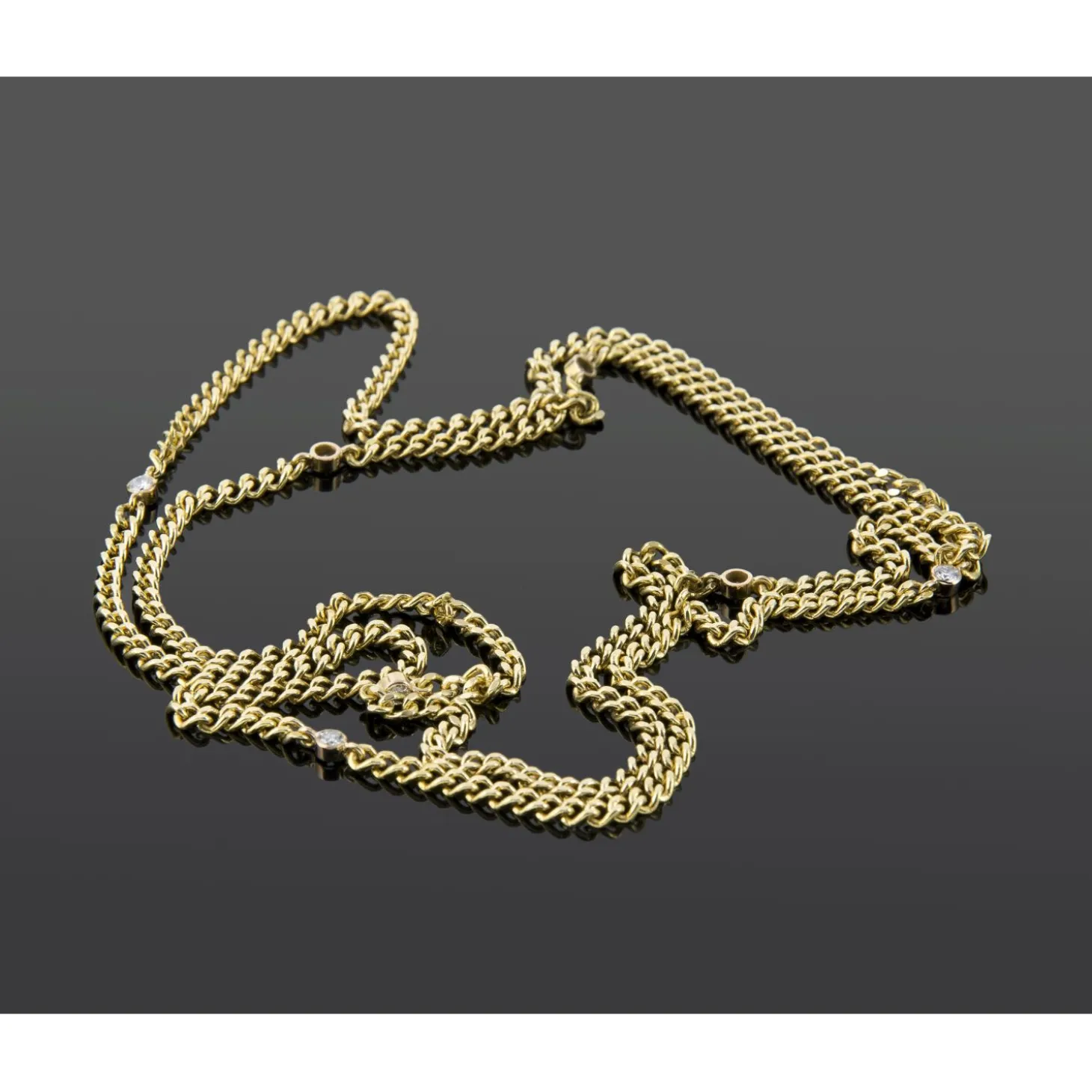 COLLARES Cadena larga oro amarillo y diamantes 60cm