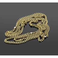 COLLARES Cadena larga oro amarillo y diamantes 60cm