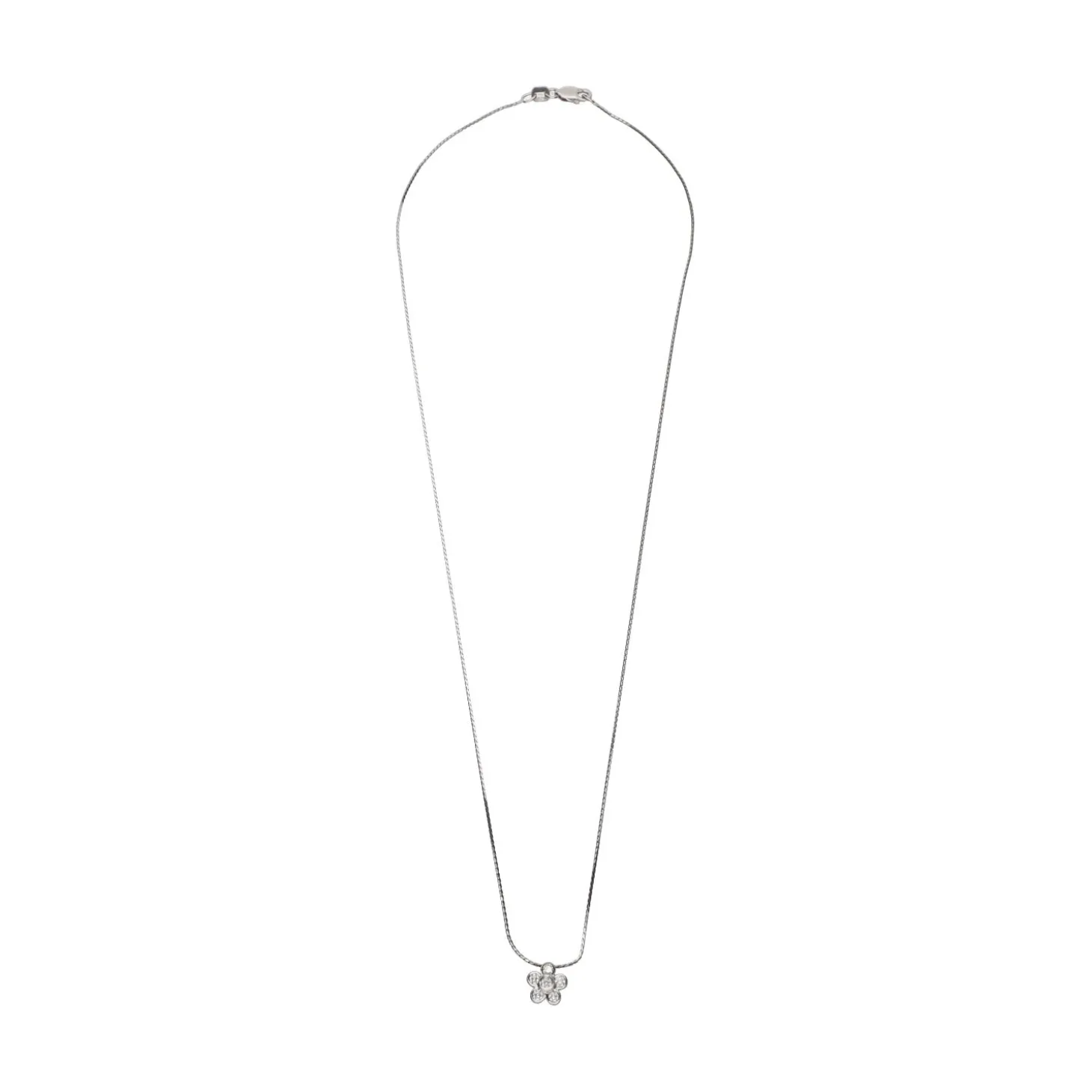 COLLARES Collar con colgante en oro blanco con brillantes.