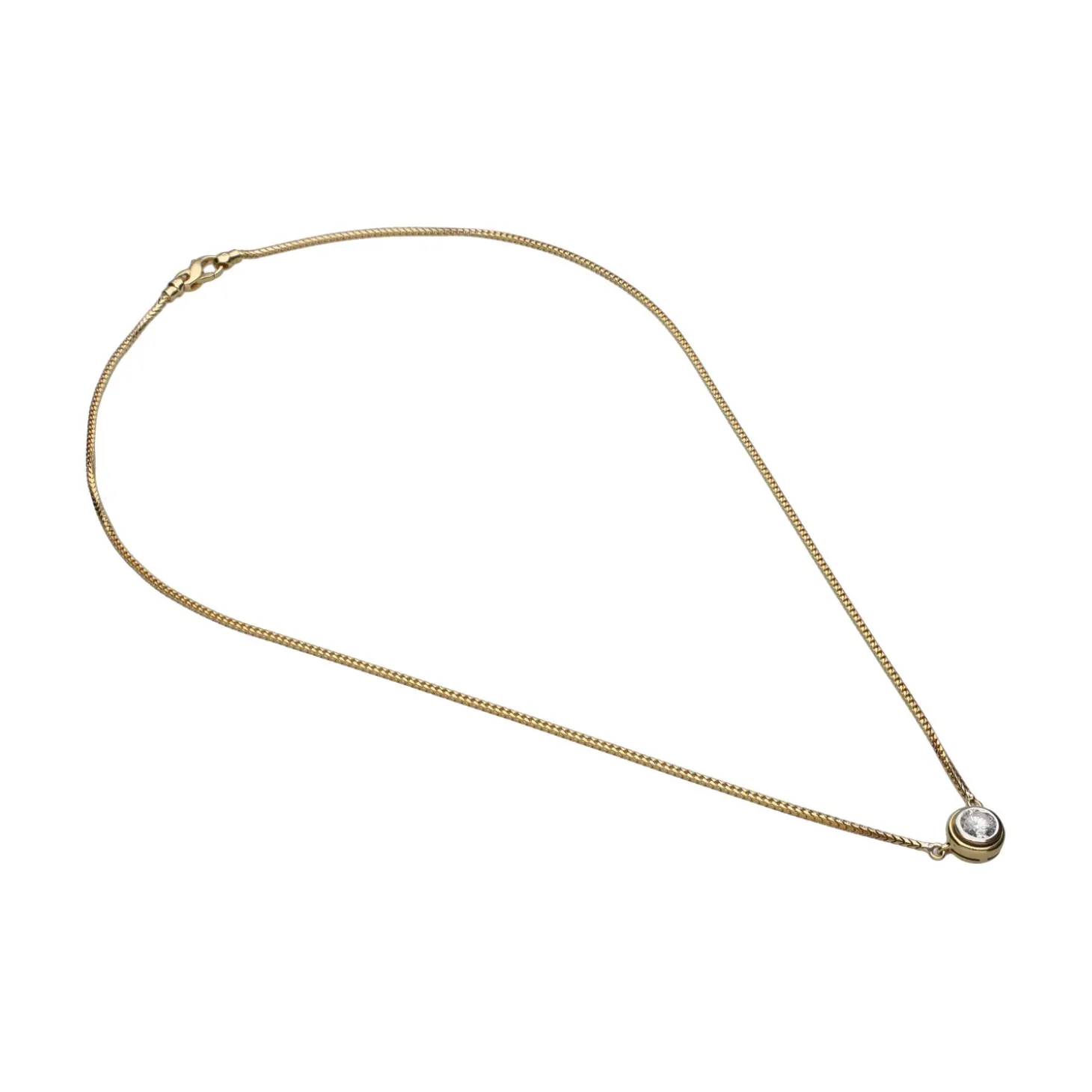 COLLARES Collar en cordón con colgante de oro blanco y brillantes.