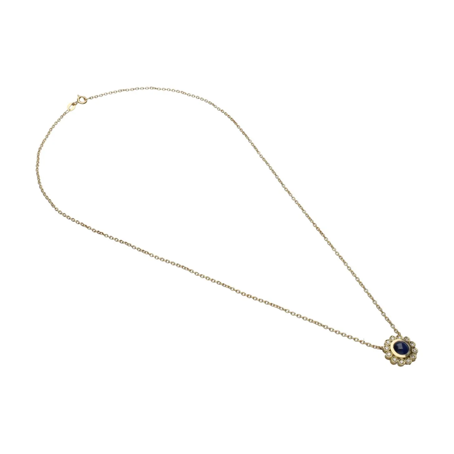 COLLARES Collar en oro amarillo con zafiros y brillantes.