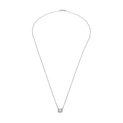 COLLARES Collar en oro blanco con un brillante.