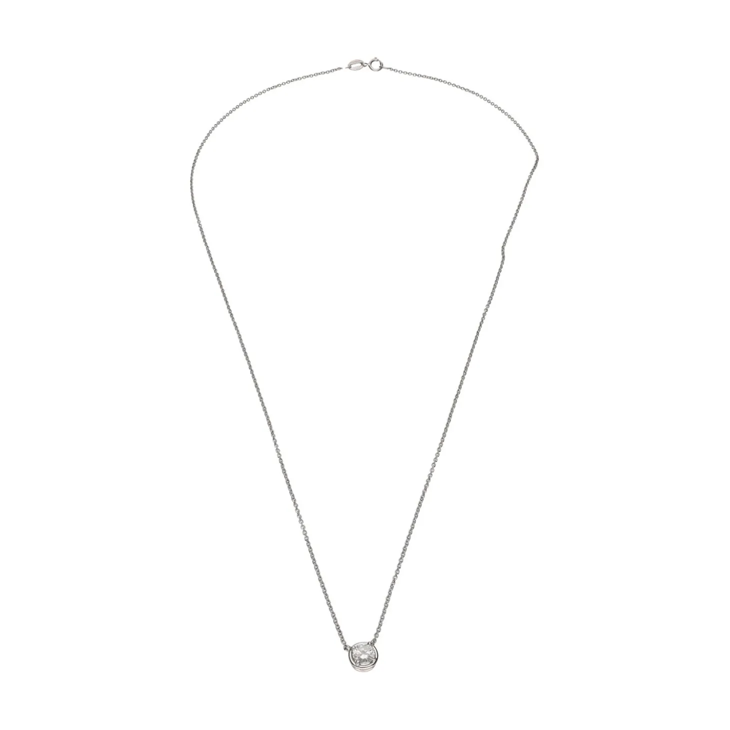 COLLARES Collar en oro blanco con un brillante.