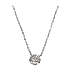 COLLARES Collar en oro blanco con un brillante.