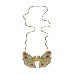 COLLARES Collar firmado por masriera en oro amarillo con perla y rubíes.