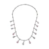 COLLARES Collar firmado por suarez en oro blanco con zafiros fantasía y brillantes.