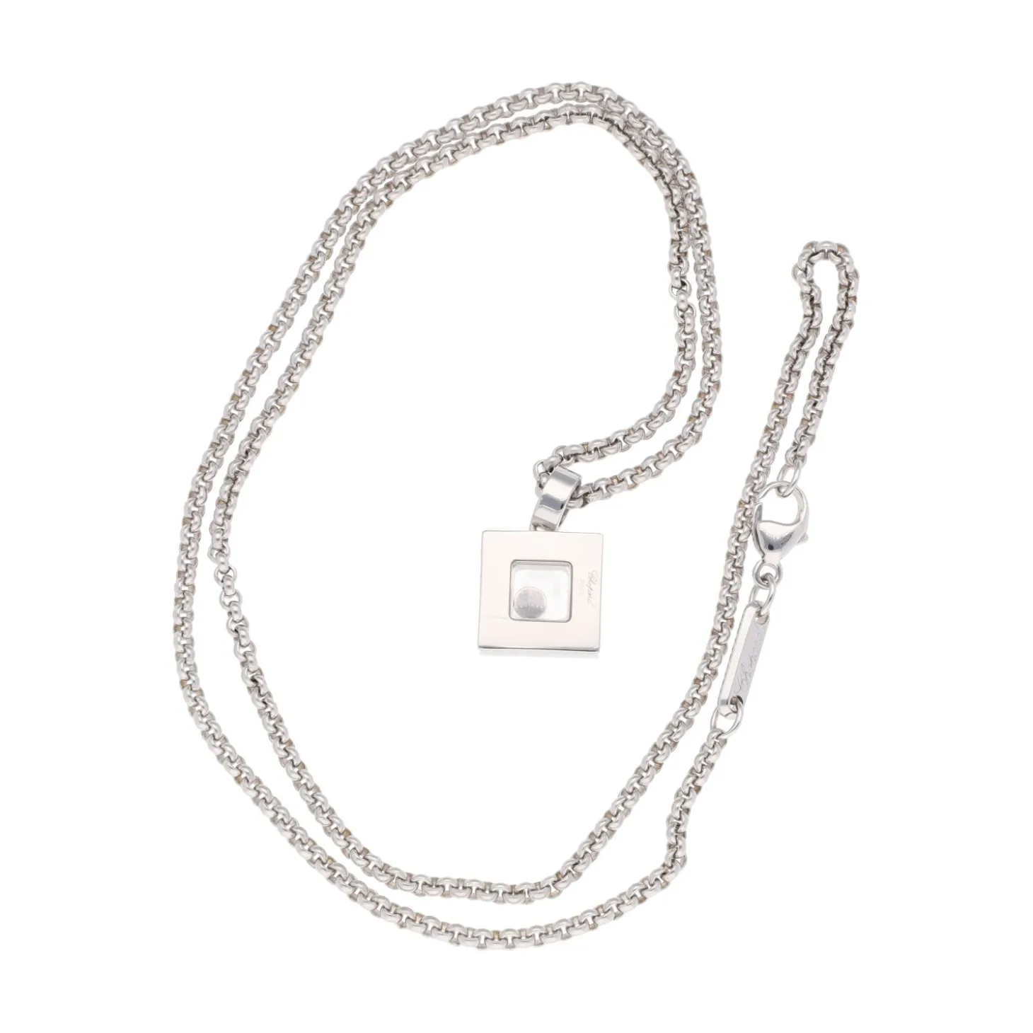 COLLARES Collar happy diamond icon en oro blanco y brillante.