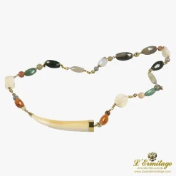 COLLARES Collar oro amarillo colmillo
