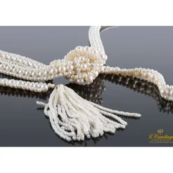 COLLARES Collar perlas satoire con dos bolas oro amarillo y diamantes