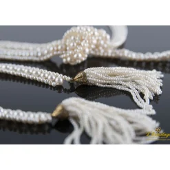 COLLARES Collar perlas satoire con dos bolas oro amarillo y diamantes