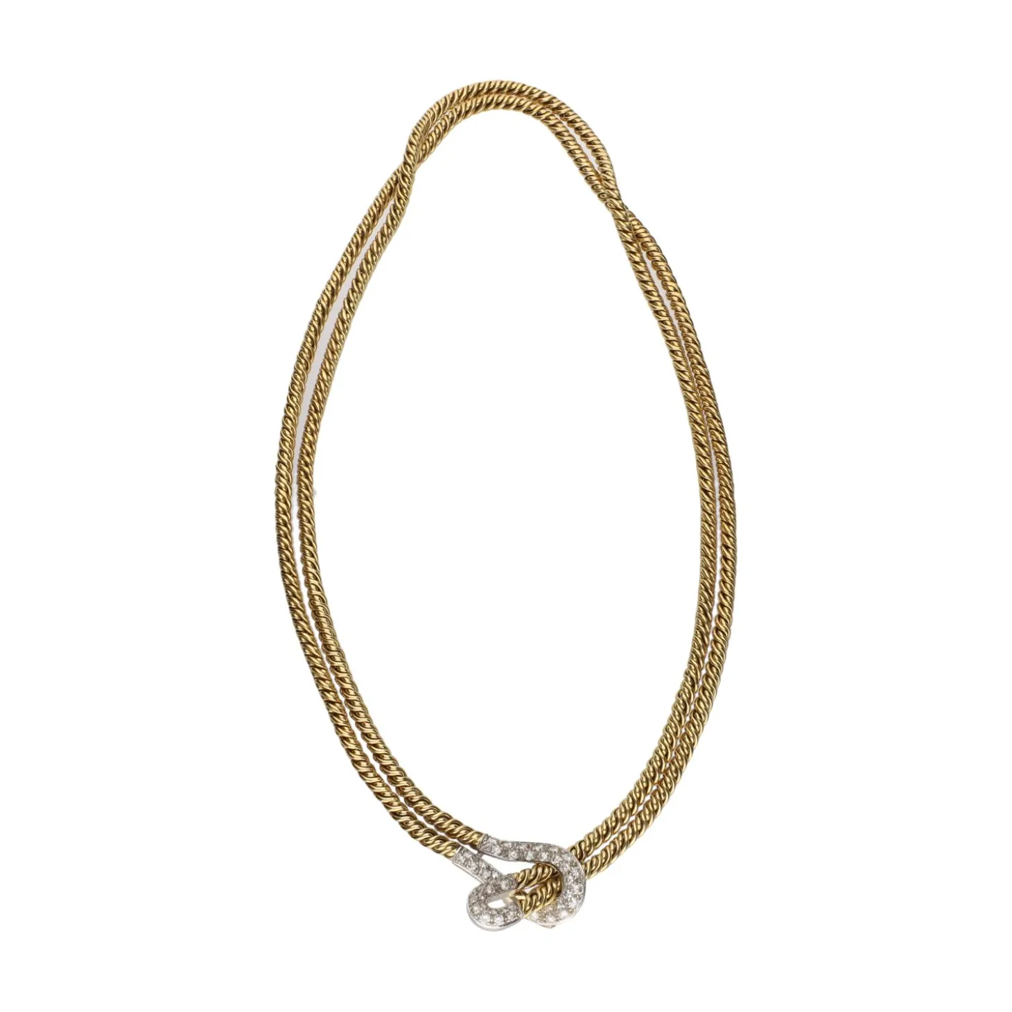 COLLARES Collar pomellato en oro amarillo y oro blanco.