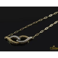 COLLARES Collar realizado en oro amarillo y oro blanco y colgante con brillantes