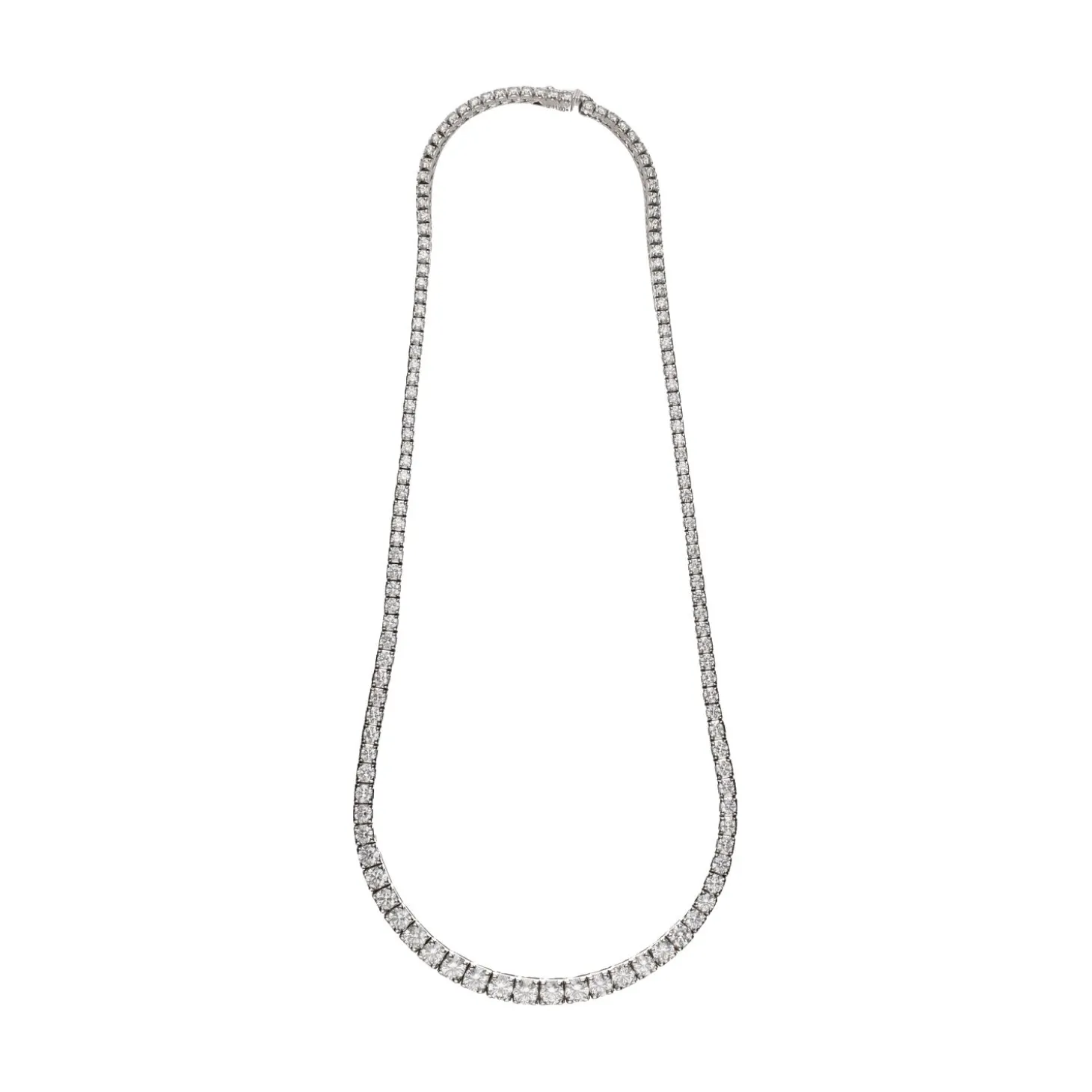 COLLARES Collar riviere en oro blanco y brillantes.