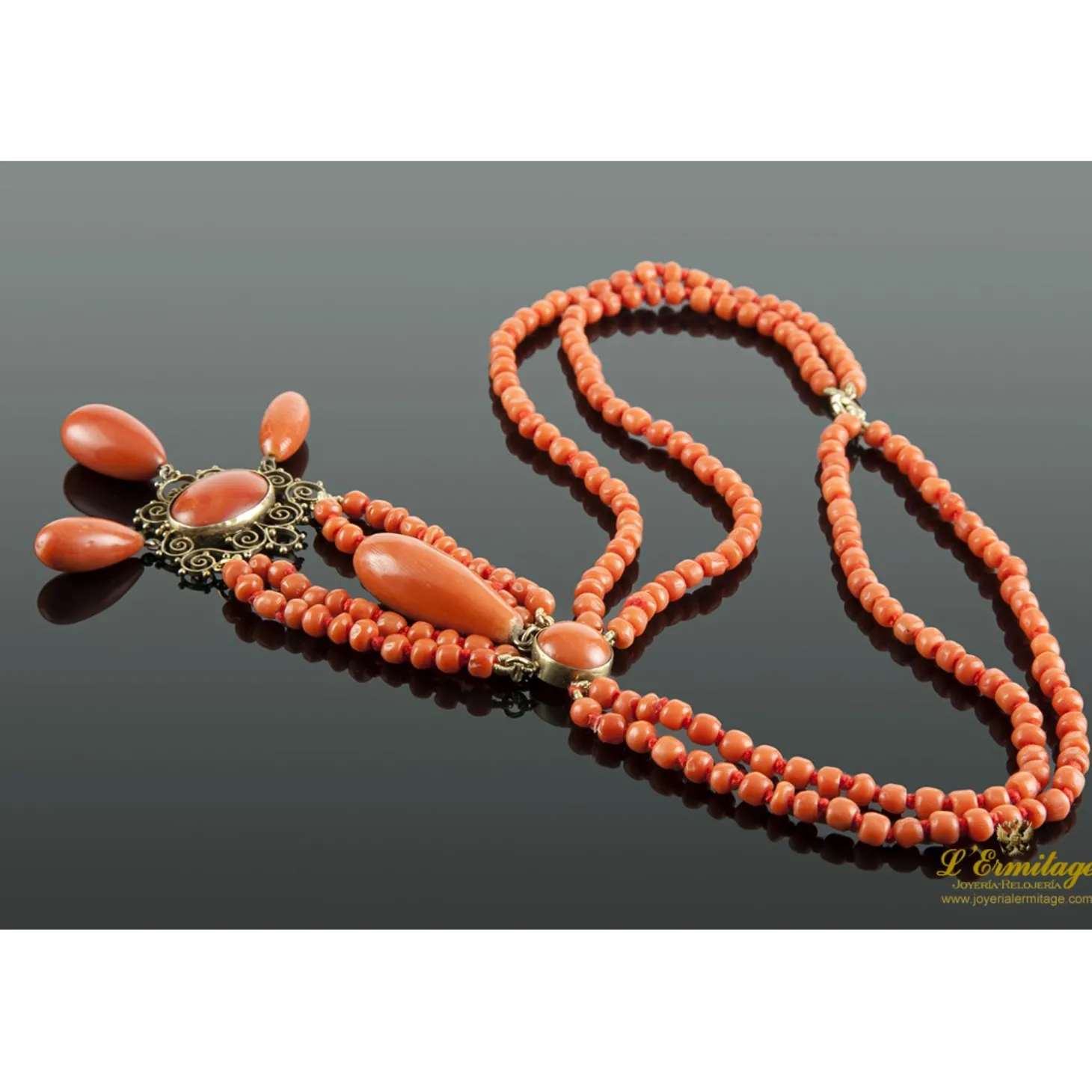 COLLARES Gargantilla antigua coral