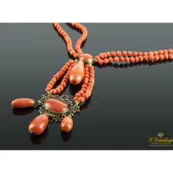 COLLARES Gargantilla antigua coral