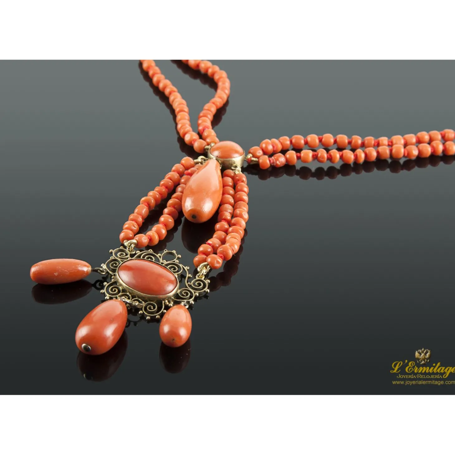 COLLARES Gargantilla antigua coral