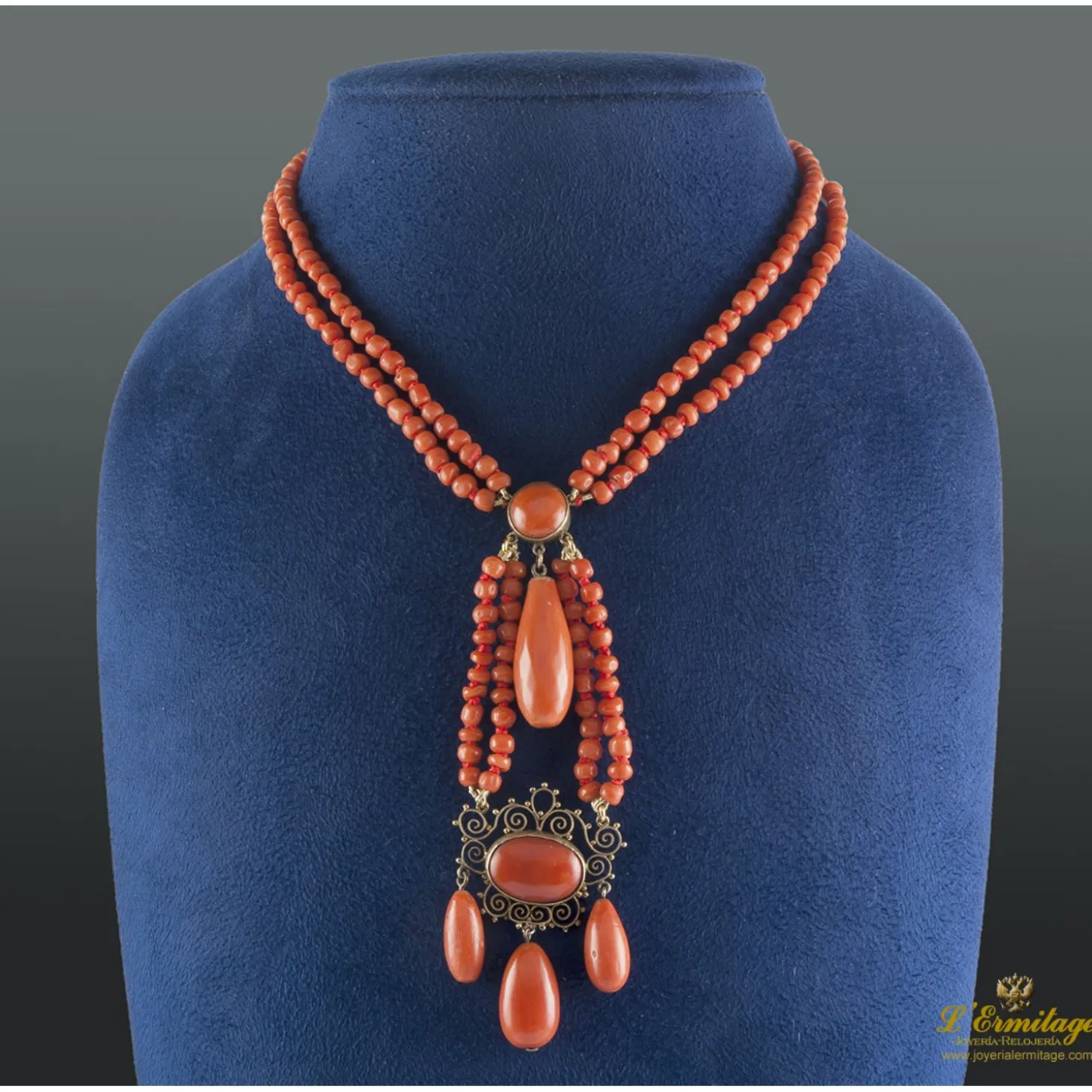 COLLARES Gargantilla antigua coral