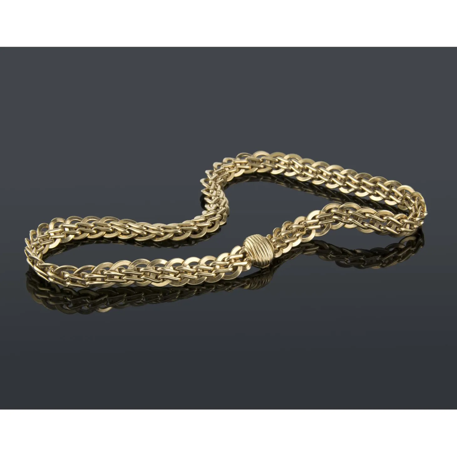 COLLARES Gargantilla cartier oro amarillo 14 kt. 40Cm largo.