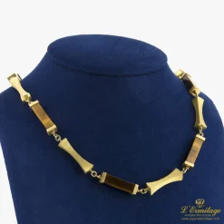 COLLARES Gargantilla oro amarillo adornos  ojo de tigre