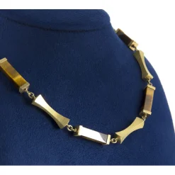COLLARES Gargantilla oro amarillo adornos  ojo de tigre
