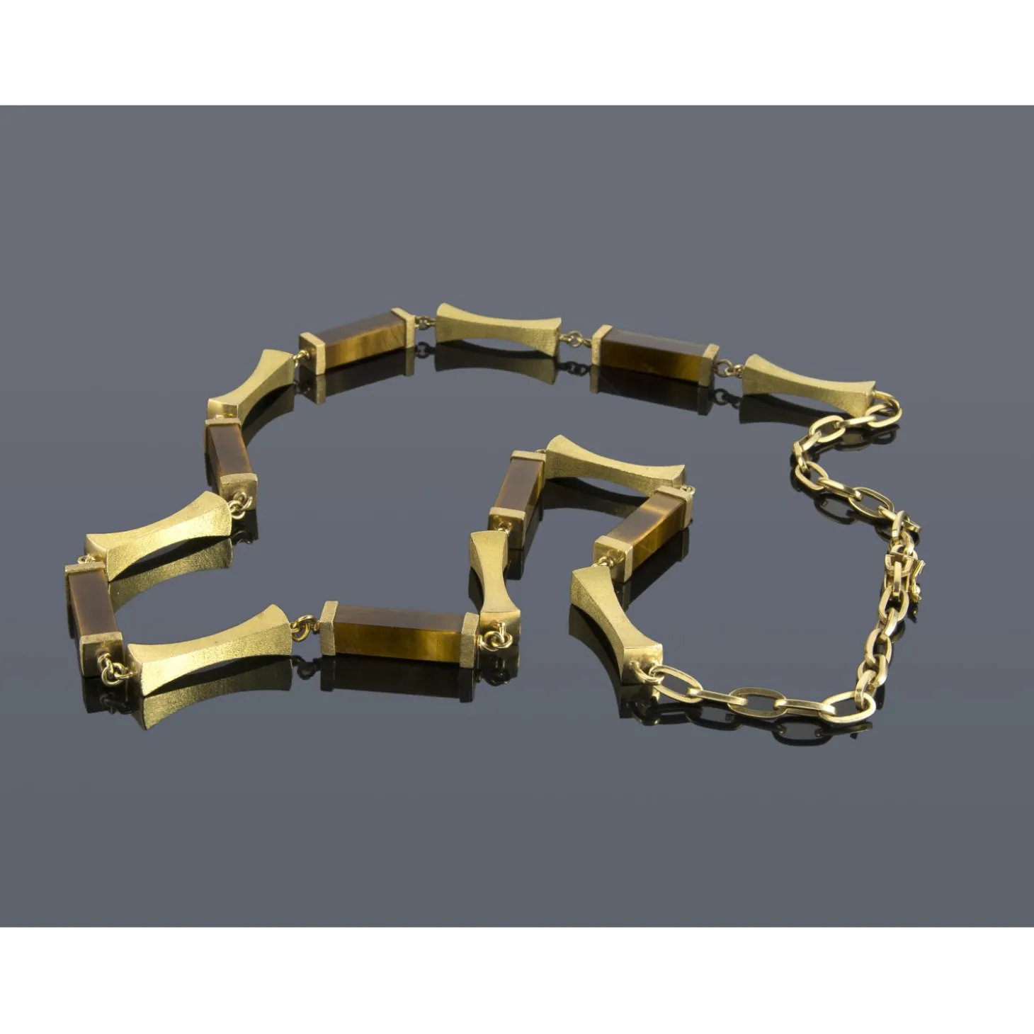 COLLARES Gargantilla oro amarillo adornos ojo de tigre