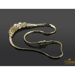 COLLARES Gargantilla oro amarillo diamantes y esmeraldas eslabón barbado