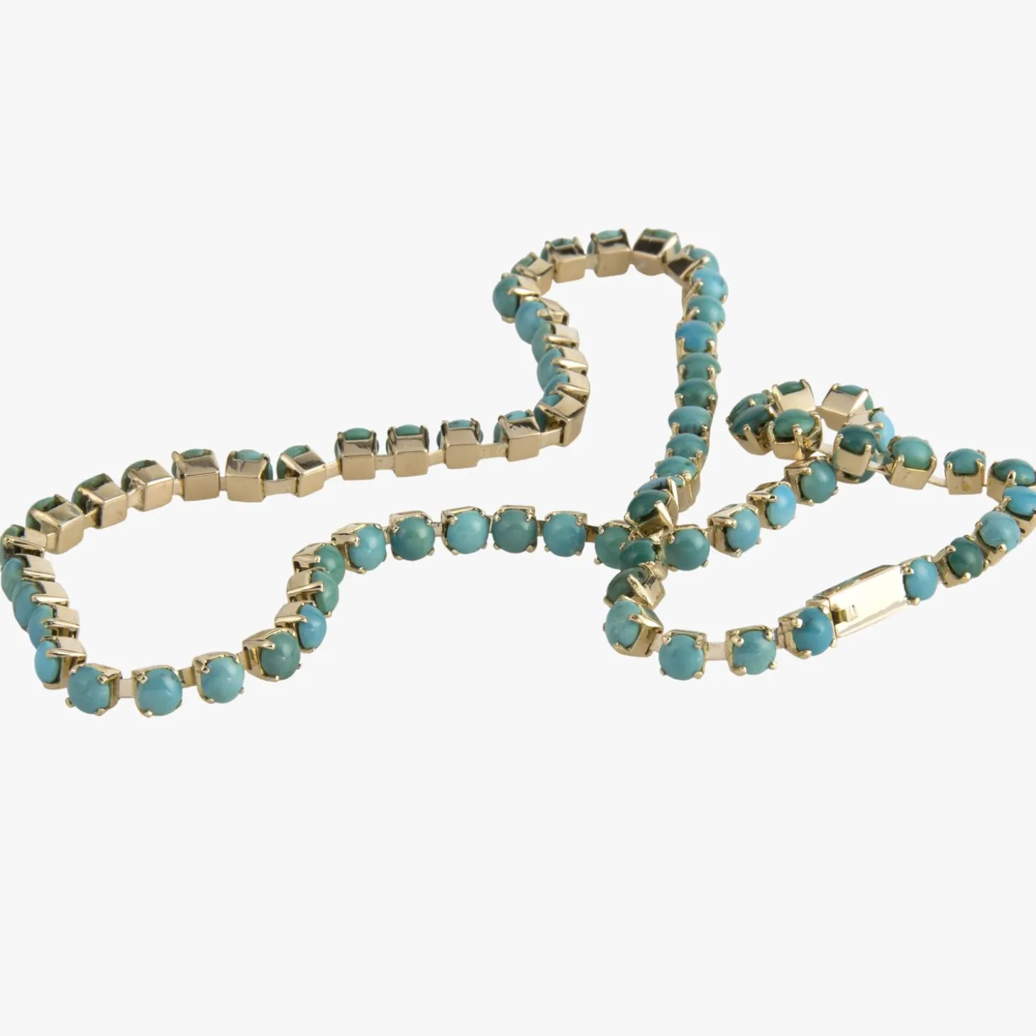 COLLARES Gargantilla oro amarillo y turquesas.