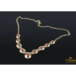 COLLARES Gargantilla oro amarillo en degrade con cuentas de coral natural