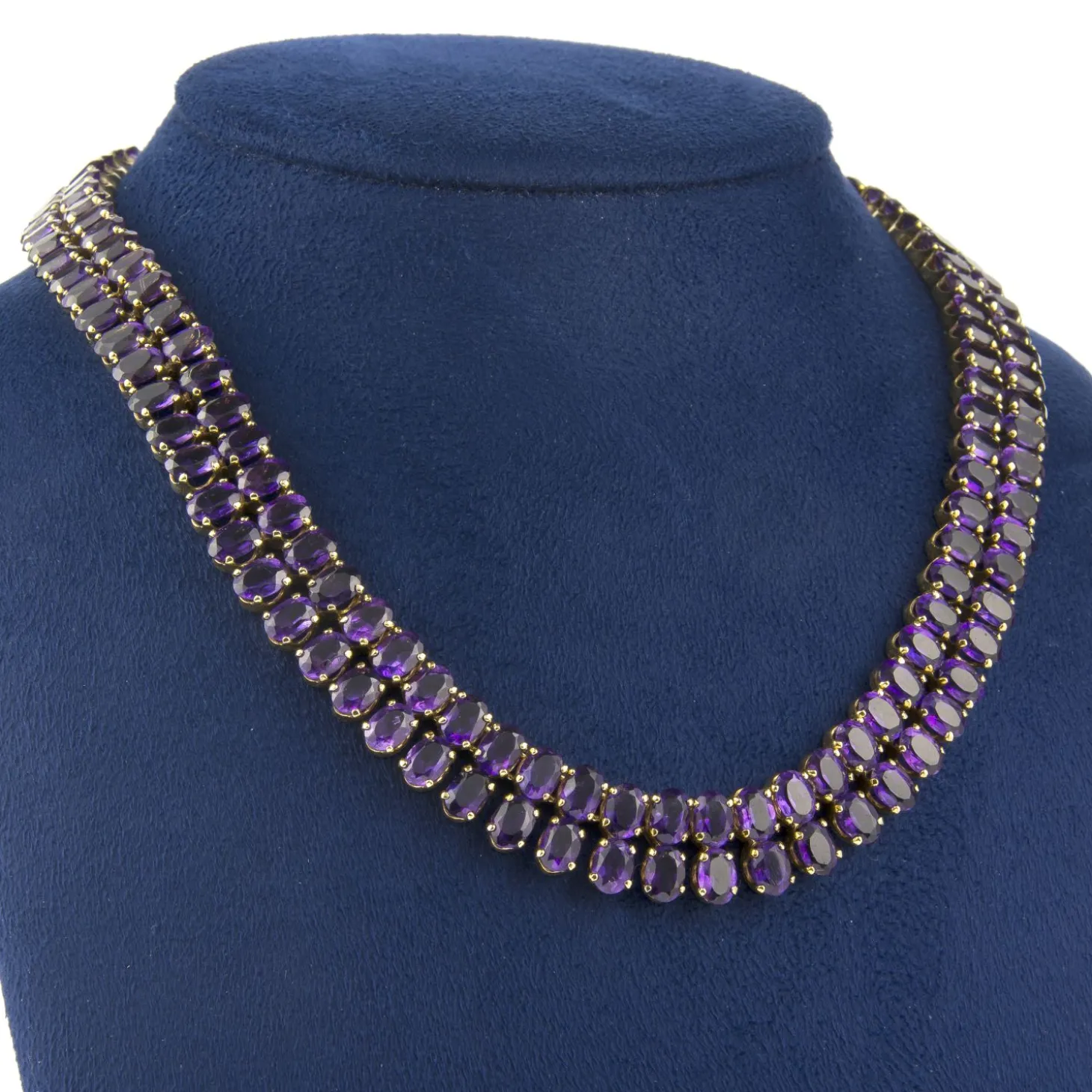 COLLARES Gargantilla oro amarillo y amatistas