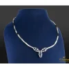 COLLARES Gargantilla oro blanco articulada zafiros cabuchón y diamantes